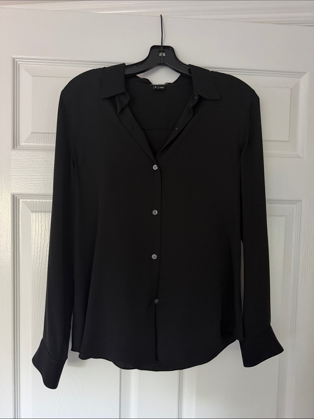 Theory Silk Long-Sleeve Button-Down Shirt